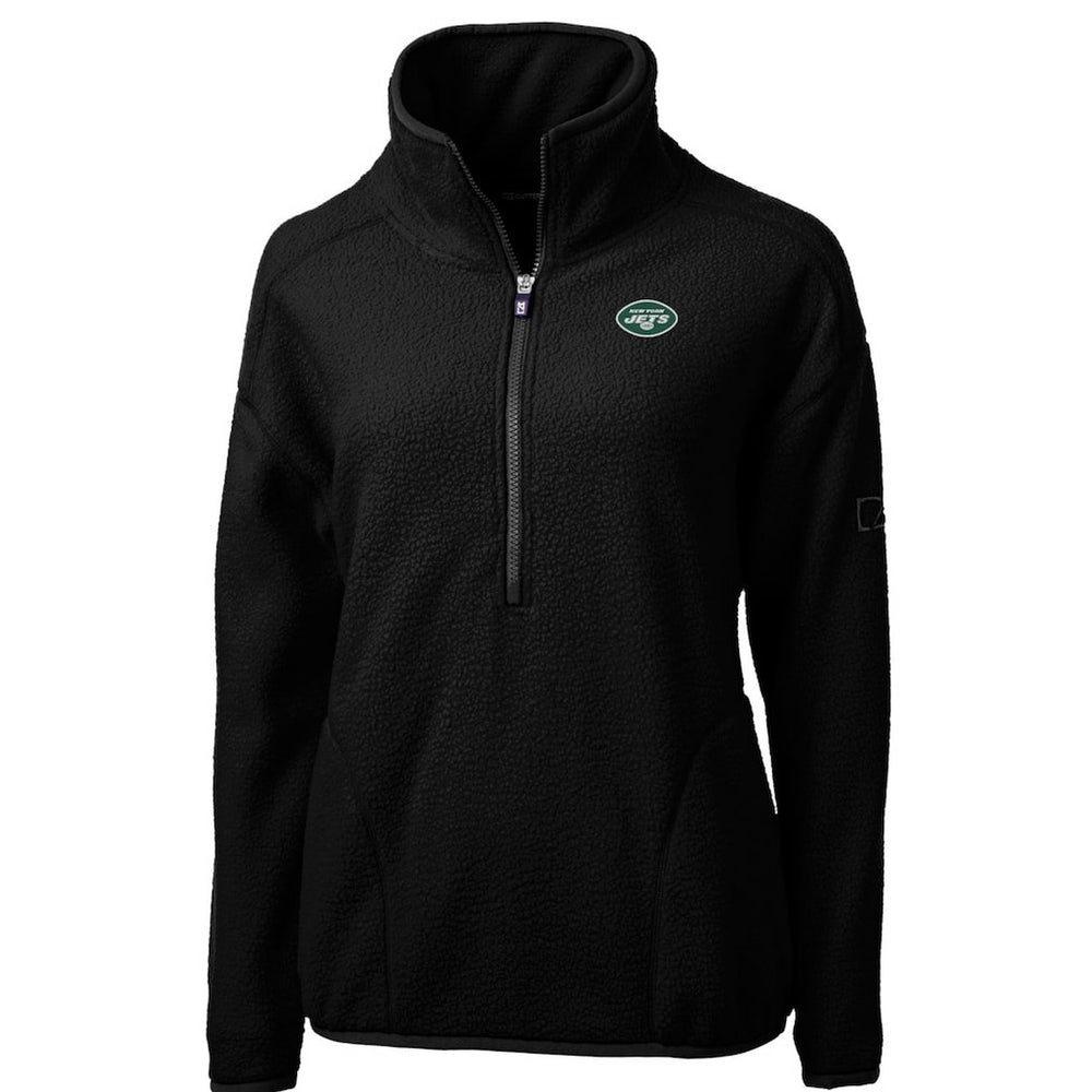 New York Jets Cutter & Buck Women's Cascade Eco Sherpa Fleece Half-Zip Pullover Jacket