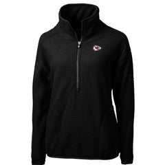 Kansas City Chiefs Cutter & Buck Women's Cascade Eco Sherpa Fleece Half-Zip Pullover Jacket
