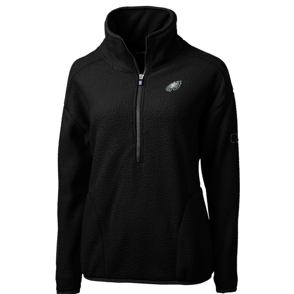 Philadelphia Eagles Cutter & Buck Women's Cascade Eco Sherpa Fleece Half-Zip Pullover Jacket