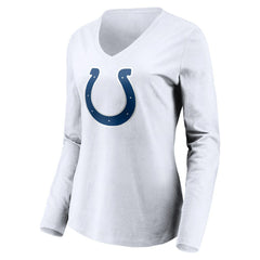 Indianapolis Colts Women's Team Authentic Logo Personalized Name & Number V-Neck Long Sleeve T-Shirt