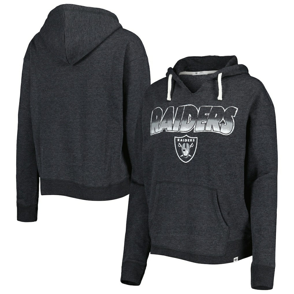 Las Vegas Raiders 47 brand '47 Women's Color Rise Kennedy Notch Neck Pullover Hoodie