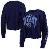 Tennessee Titans 47 brand '47 Women's Skyler Parkway Cropped Long Sleeve T-Shirt