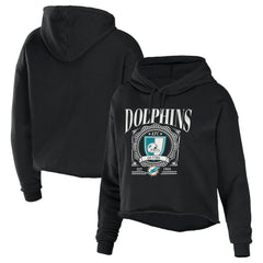 Miami Dolphins WEAR by Erin Andrews Women's Cropped Sponge Fleece Pullover Hoodie