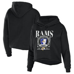 Los Angeles Rams WEAR by Erin Andrews Women's Cropped Sponge Fleece Pullover Hoodie
