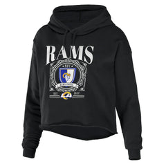 Los Angeles Rams WEAR by Erin Andrews Women's Cropped Sponge Fleece Pullover Hoodie