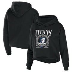 Tennessee Titans WEAR by Erin Andrews Women's Cropped Sponge Fleece Pullover Hoodie