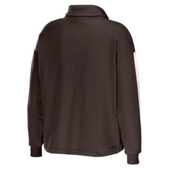 Cleveland Browns WEAR by Erin Andrews Women's Logo Stripe Half-Zip Top