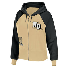 New Orleans Saints WEAR by Erin Andrews Women's Colorblock Lightweight Full-Zip Hoodie