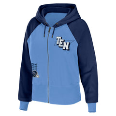 Tennessee Titans WEAR by Erin Andrews Women's Colorblock Lightweight Full-Zip Hoodie
