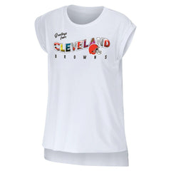 Cleveland Browns WEAR by Erin Andrews Women's Greetings From Muscle T-Shirt