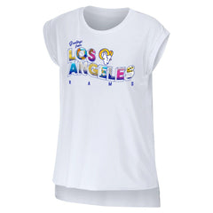 Los Angeles Rams WEAR by Erin Andrews Women's Greetings From Muscle T-Shirt