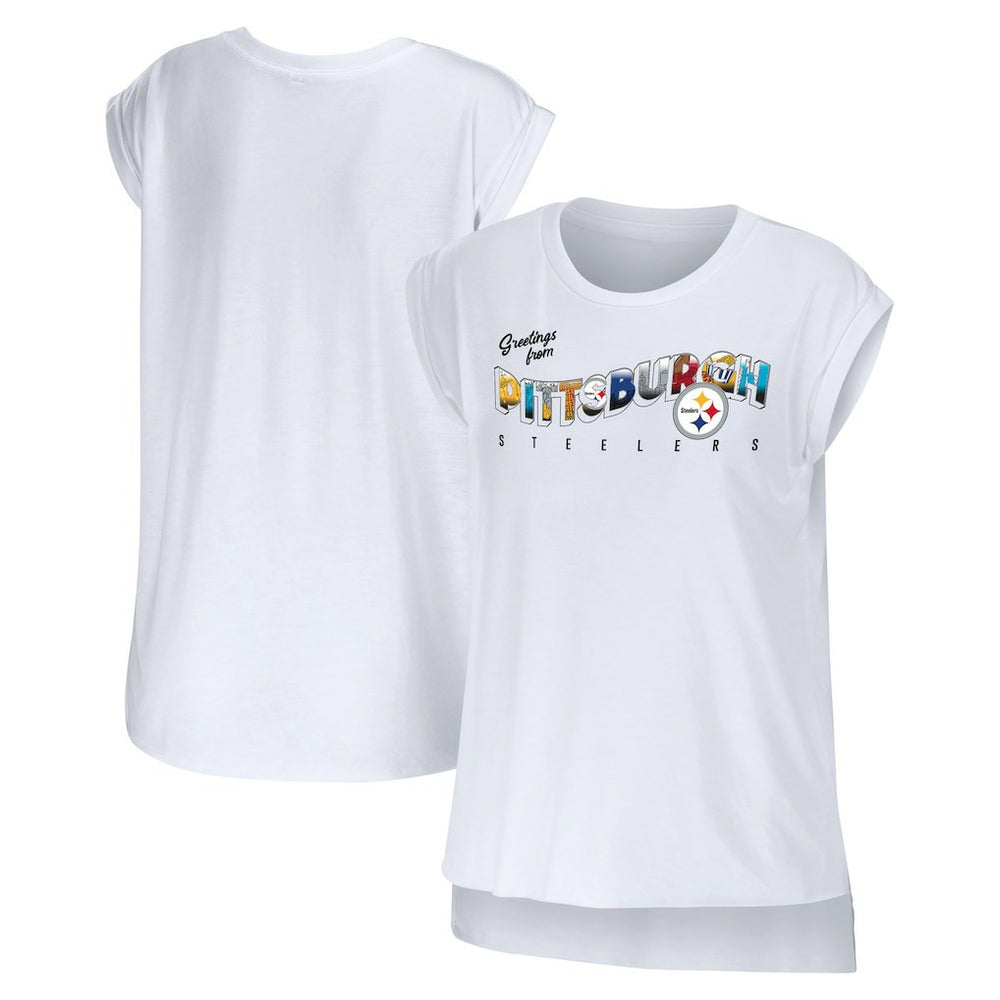 Pittsburgh Steelers WEAR by Erin Andrews Women's Greetings From Muscle T-Shirt