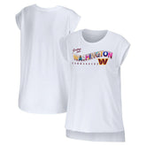 Washington Commanders WEAR by Erin Andrews Women's Greetings From Muscle T-Shirt