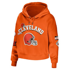 Cleveland Browns WEAR by Erin Andrews Women's Modest Cropped Pullover Hoodie
