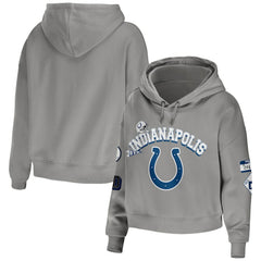 Indianapolis Colts WEAR by Erin Andrews Women's Modest Cropped Pullover Hoodie