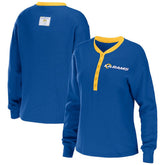 Los Angeles Rams WEAR by Erin Andrews Women's Waffle Henley Long Sleeve T-Shirt