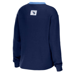 Tennessee Titans WEAR by Erin Andrews Women's Waffle Henley Long Sleeve T-Shirt