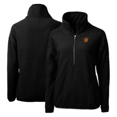 Baltimore Orioles Cutter & Buck Women's Cascade Eco Sherpa Fleece Quarter-Zip Pullover Jacket | MLB Discount