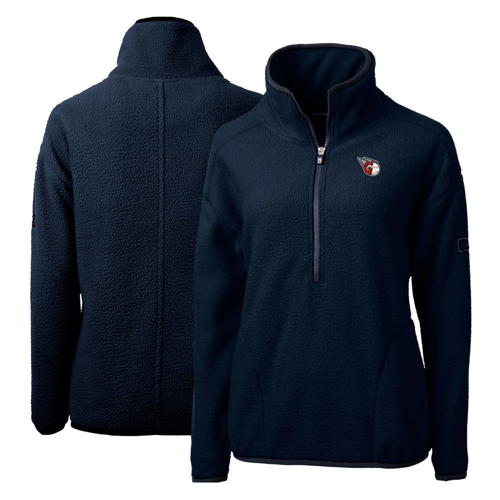 Cleveland Guardians Cutter & Buck Women's Cascade Eco Sherpa Fleece Quarter-Zip Pullover Jacket | MLB Discount