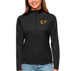 Chicago Blackhawks Antigua Women's Tribute Quarter-Zip Pullover Top Discount
