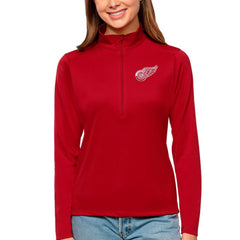 Detroit Red Wings Antigua Women's Tribute Quarter-Zip Pullover Top Discount