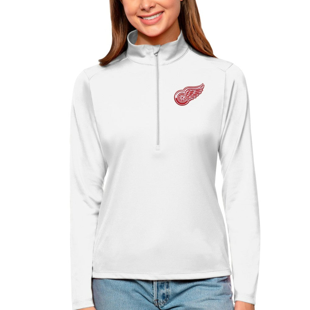 Detroit Red Wings Antigua Women's Tribute Quarter-Zip Pullover Top Online