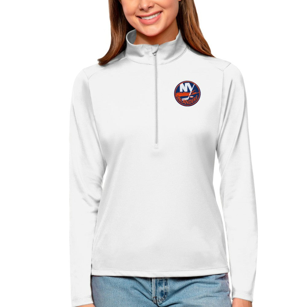 New York Islanders Antigua Women's Tribute Quarter-Zip Pullover Top Discount