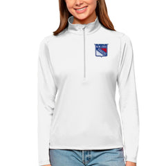 New York Rangers Antigua Women's Tribute Quarter-Zip Pullover Top Online