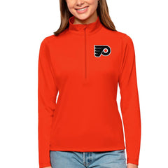 Philadelphia Flyers Antigua Women's Tribute Quarter-Zip Pullover Top For Sale