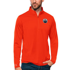 Edmonton Oilers Antigua Tribute Quarter-Zip Pullover Top For Sale