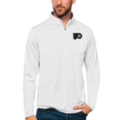 Philadelphia Flyers Antigua Tribute Quarter-Zip Pullover Top On Sale