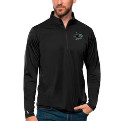 San Jose Sharks Antigua Tribute Quarter-Zip Pullover Top On Sale
