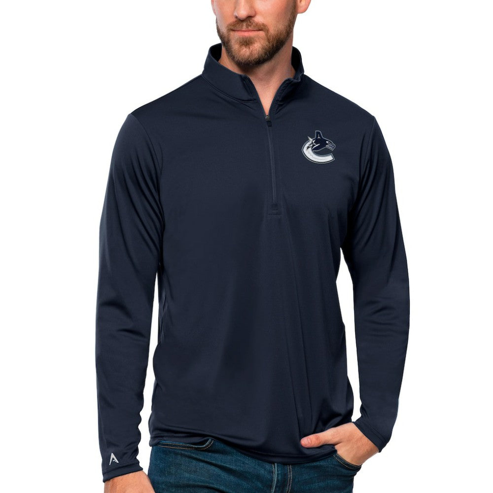 Vancouver Canucks Antigua Tribute Quarter-Zip Pullover Top For Sale