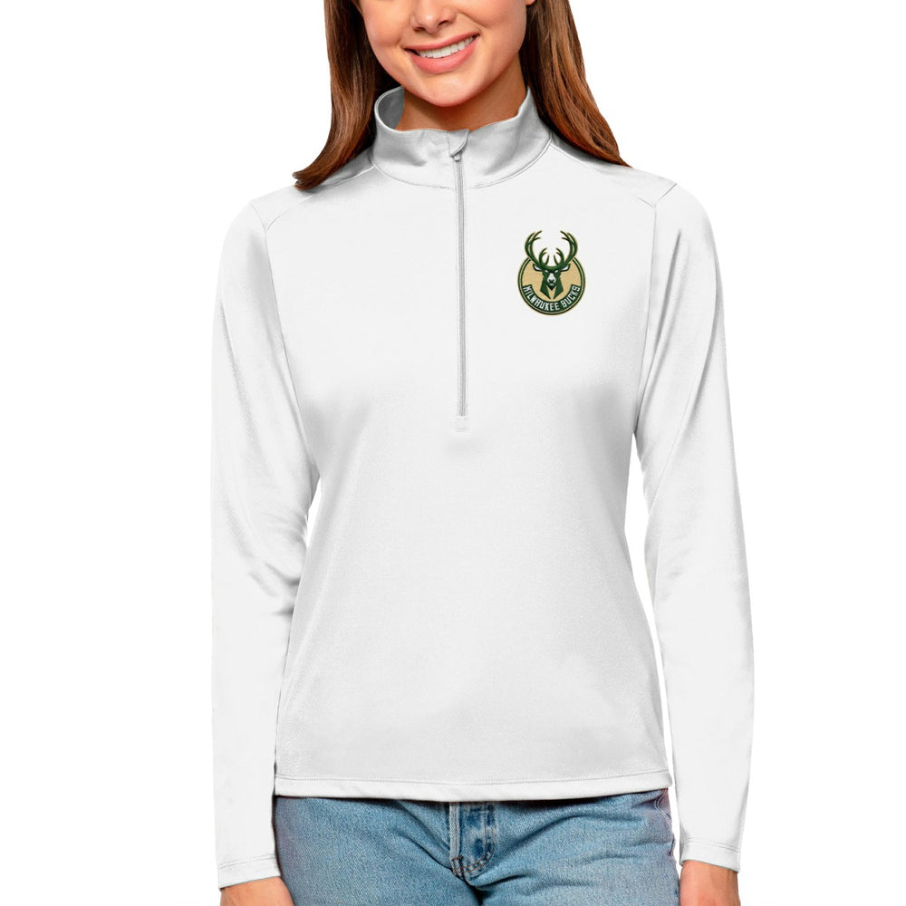 Milwaukee Bucks Antigua Women's Tribute Half-Zip Top Online