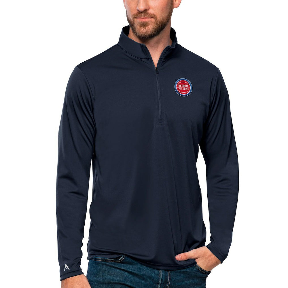 Detroit Pistons Antigua Tribute Quarter-Zip Pullover Top sale On Sale