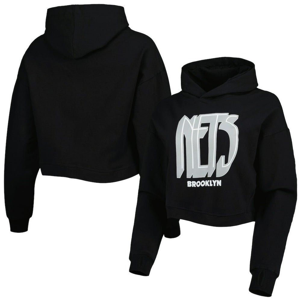 Brooklyn Nets Lusso Women's Layla World Tour Cropped Pullover Hoodie Online