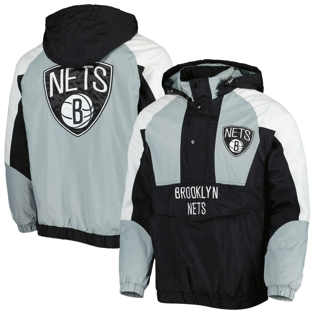 Brooklyn Nets Starter Body Check Raglan Hoodie Half-Zip Jacket For Sale