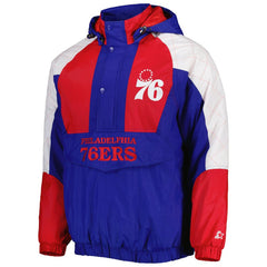 Philadelphia 76ers Starter Body Check Raglan Hoodie Half-Zip Jacket Discount
