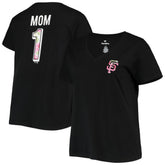 San Francisco Giants Women's Plus Size #1 Mom 2-Hit V-Neck T-Shirt | MLB Sale