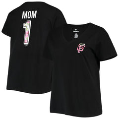 San Francisco Giants Women's Plus Size #1 Mom 2-Hit V-Neck T-Shirt | MLB Sale