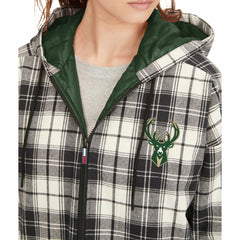 Milwaukee Bucks Tommy Jeans Women's Molly Flannel Full-Zip Hoodie Online