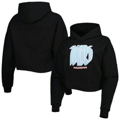 Philadelphia 76ers Lusso Women's Layla World Tour Cropped Pullover Hoodie On Sale