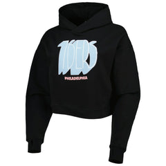 Philadelphia 76ers Lusso Women's Layla World Tour Cropped Pullover Hoodie On Sale