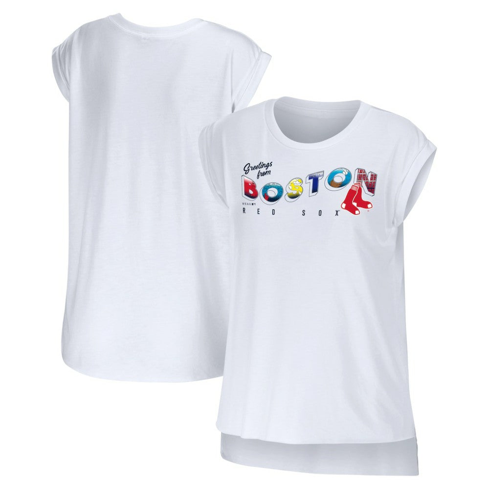 Boston Red Sox WEAR by Erin Andrews Women's Greetings From T-Shirt | MLB US