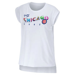 Chicago Cubs WEAR by Erin Andrews Women's Greetings From T-Shirt | MLB New