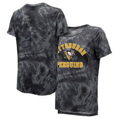 Pittsburgh Penguins Majestic Threads Women's Boyfriend Tie-Dye Tri-Blend T-Shirt Sale