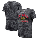 Chicago Blackhawks Majestic Threads Women's Boyfriend Tie-Dye Tri-Blend T-Shirt Discount