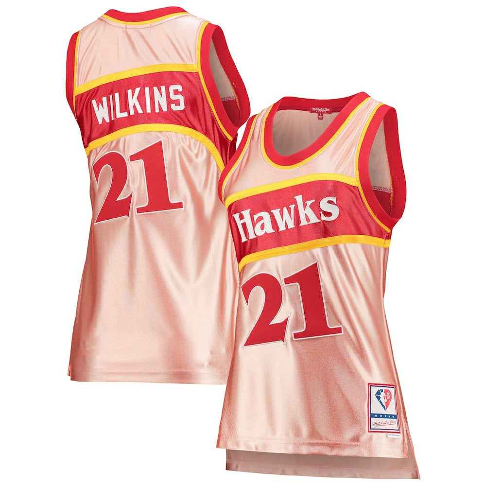 Dominique Wilkins Atlanta Hawks Women's 75th Anniversary Rose Gold 1986 Swingman Jersey Online