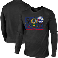 Philadelphia 76ers Majestic Threads City and State Tri-Blend Long Sleeve T-Shirt Discount