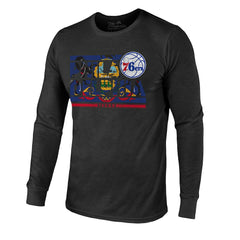 Philadelphia 76ers Majestic Threads City and State Tri-Blend Long Sleeve T-Shirt Discount